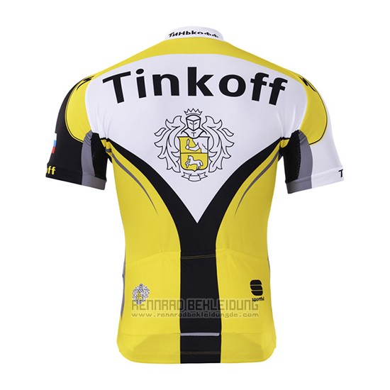 2017 Fahrradbekleidung Tinkoff Gelb Trikot Kurzarm und Tragerhose